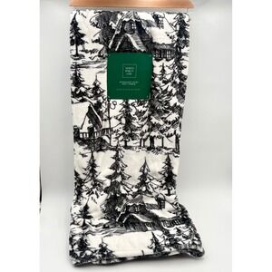 North Spruce Lane Oversized Soft Throw Blanket Black White Cabin Tre